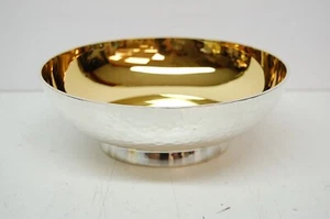 CHALICE Church Bowl Paten, GOLD & SILVER HAMMERED Finish, 6 5/8" (#203S-6) - Picture 1 of 5