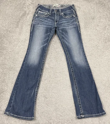 Pantalones de mezclilla Ariat Real para mujer talla 28R 28 x 33 azul bootcut vaquera occidental rodeo Foto 1 de 4