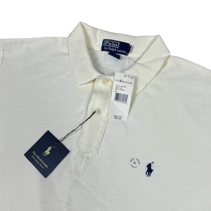 Neu mit Etikett Vintage Polo Ralph Lauren Poloshirt Herren XL cremefarben Mesh klassisch adrett - Bild 1 von 9