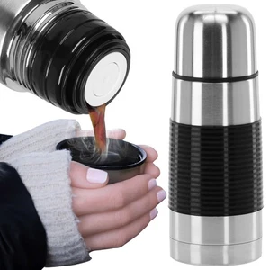 VAKUUM-Reisebehälter aus Edelstahl, RUTSCHFESTER Griff, DICHT für Tee, Kaffee 35 - Bild 1 von 7