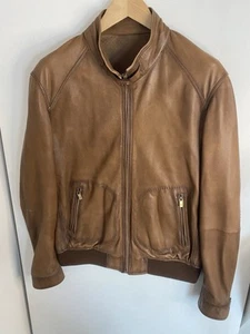 Massimo Dutti tan mens leather jacket in size extra large - excellent condition - Picture 1 of 13