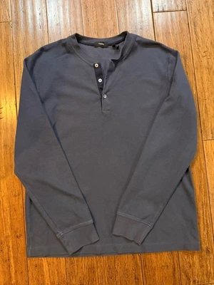 Mens Theory Pima Cotton Waffle Knit Henley, Size Large - Image 1 of 4