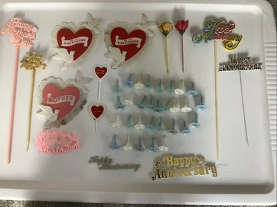 Toppers para pasteles vintage de San Valentín, día de la madre, aniversario 44 piezas Foto 1 de 4