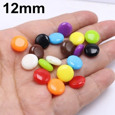 Craft DIY Mixed Bubblegum Color Acrylic Coin Flat Round Disc Bead 12-16mm Spacer - Image 1 of 4