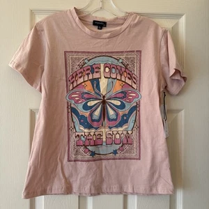 Neu mit Etikett Originality Graphic Tee Damen-T-Shirt Gr. XL pink "Here Comes The Sun" - Bild 1 von 11