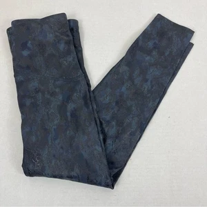 Spanx by Sara Blakely Foil Print Leggings Blue Black High Rise Size S Petite SP - Picture 1 of 12