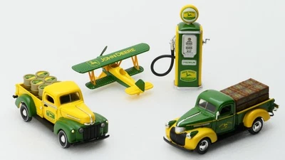 GEARBOX Toys John Deere - Ford Truck, Gas Pump, Plane Die Cast Metal - set of 4 - Image 1 of 4