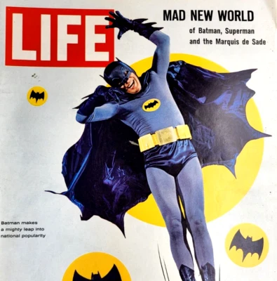 Life Magazine March 11, 1966 Batman Adam West Television Superman Mad New World - Image 1 of 4