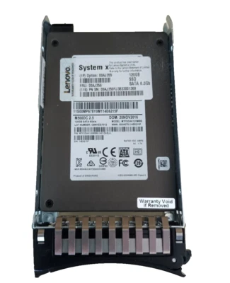 LENOVO  120GB 2.5" 6G SATA  MLC SFF SSD 00AJ356 00AJ359 00AJ355WITH  CADDY - Image 1 of 3
