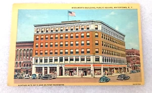 1930 Woolworth Building Watertown Nueva York Nacimiento de 5 y 10 Postales Original Reedición Nueva - Imagen 1 de 3