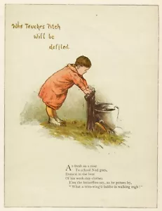 Lizzie Lawson Vintage Wandbild - Apokryphia WER BERÜHRT PITCH - 1881 Farbdruck - Bild 1 von 4