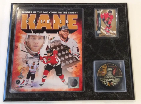 Patrick Kane Stanley Cup 2013 CONN SMYTHE TROPHY Plaque w/CHAMPIONSHIP Puck Cover