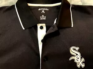 Chicago White Sox Black S/S Performance Polo Mens Size S Large Antigua - Picture 1 of 10