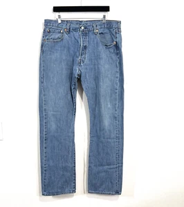 Levis 501 38x34 Fit 32 Ajuste Original Pierna Recta Botón Mosca Denim Lavado Ligero - Imagen 1 de 10