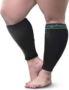 Vagabond Wide Calf Plus-Size Graduated Compression Socks Sleeves-Soothing Comfy - Picture 1 of 8