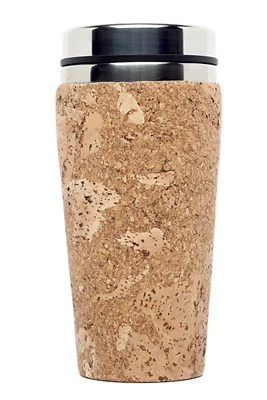 Edelstahl Coffee To Go Thermo-Becher mit Kork-Mantel, 450ml | nachhaltig - Bild 1 von 4