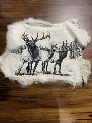 Piel de conejo impresa: trío de alces Foto 1 de 2