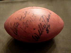 REGGIE WHITE WILLIE DAVIS PACKERS HOF SIGNED AUTO VINTAGE WILSON FOOTBALL JSA LT - Picture 1 of 4