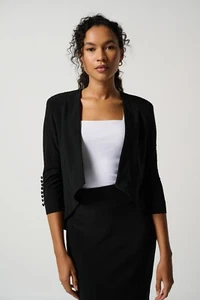 Joseph Ribkoff Business Collared Blazer Style 161140 - Black NWT - Picture 1 of 4