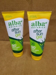 Alba Botanica After Sun Gel 80% Aloe Vera, 8 oz Cools, Soothes & Moisturizes X2 - Picture 1 of 2