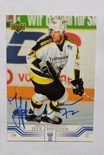 2001-02 Upper Deck German DEL #156 In Person Auto Jeff Christian Krefeld
