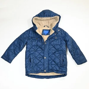 PERRY ELLIS Boys Winter Quilted Hooded Jacket Navy Blue Size 5 - Picture 1 of 6