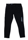 Gap Mid Rise True Skinny Denim Jeans Black Rinse Washwell Stretch Womens 32/14R