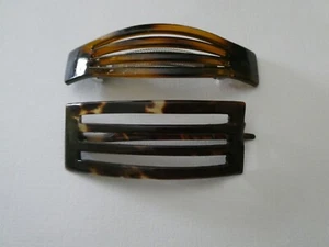Antique 1920s & Vintage 70s Hair Clips Barrettes Faux Tortoiseshell Ladies VGC - Picture 1 of 5