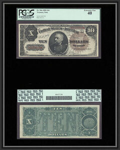 TT  FR 366 1890 $10 TREASURY NOTE SCARCE AND POPULAR FANCY BACK PCGS 40