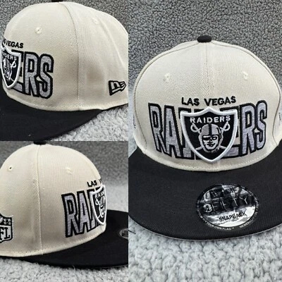 Las Vegas Raiders Hat Cap Snapback Cream Black Off White New Era LA Oakland gang