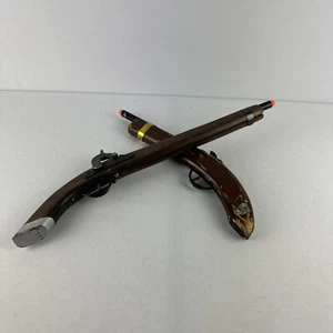 VTG Pair 2 Civil War Musket Kadet Toy Savannah Tenn Cap Gun Pistol Wood Metal - Picture 1 of 13