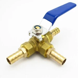 6-32mm Hose Barb Full Port L-Port L Type 3 Three Way Brass Ball Valve - Picture 1 of 3