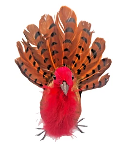 Vintage Thanksgiving Feathered Turkey Tabletop Centerpiece Decoration - Picture 1 of 6