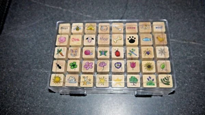 40 piece Wooden Stamp Set For Crafting - Picture 1 of 2