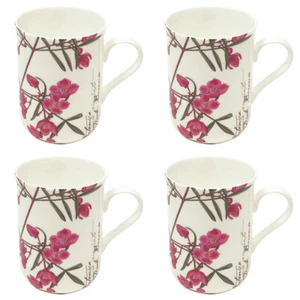 4x Maxwell & Williams Botanic Mug Boronia Drink/Hot/Cold 300ml Gift Boxed Pink - Picture 1 of 3