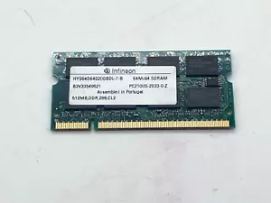 HP Infineon PC2100s DDR333 SDRAM SODIMM 512MB Memory HYS64D64020GBDL-7-B - Picture 1 of 1