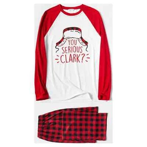 PatPat Mosaic Christmas YOU SERIOUS CLARK Pajama Set - Kids Size 10-11 Years - Picture 1 of 5