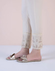 Sapphire Embroidered Chiken Cigarette Trouser/Pants Beige New