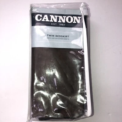 Falda de cama Cannon tamaño doble CHOCOLATE 220TC algodón satén 39” X 76” 15” caída nueva en paquete Foto 1 de 3