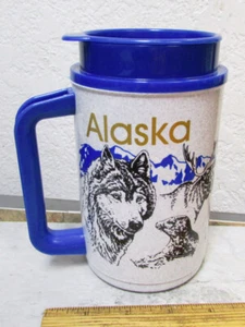 Alaska Plastic Travel Coffee Beverage Mug, Alaska Wildlife Thermal mug 18.5 oz - Picture 1 of 8