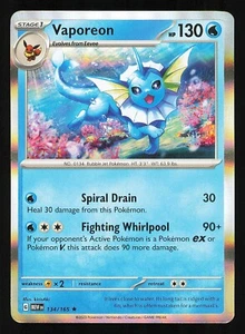 Vaporeon 134/165 Holo Near Mint Pokemon TCG Scarlet & Violet 151 MEW - Picture 1 of 1