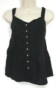 New Next Black Linen Blend Cami Summer Tunic Top Size 8 - 16 - Picture 1 of 3