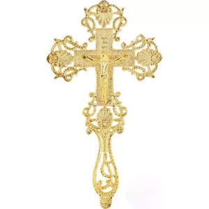 Handmade Orthodox Christian Gold Plated Blessing Cross for Altar or Iconostasis - Picture 1 of 7