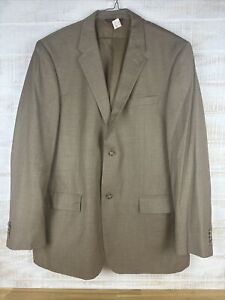 Perry Ellis Sport Coat Blazer Suit Jacket Wool 2 Button Brown Windowpane