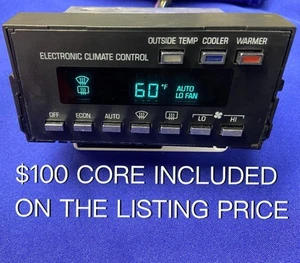 1990-1991-1992 CADILLAC BROUGHAM 5.7L RWD ELECTRONIC CLIMATE CONTROL REBUILT OEM - Picture 1 of 4