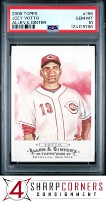 2009 TOPPS ALLEN & GINTER #196 JOEY VOTTO REDS PSA 10 - Image 1 of 3