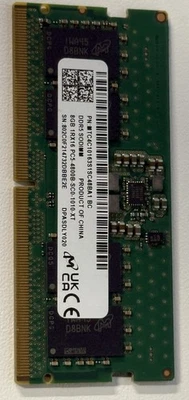 Micron 8GB DDR5 SODIMM MTC4C10163S1SC48BA1 MTC4C10163S1SC48B Laptop Memory RAM - Image 1 of 2