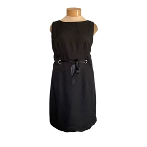 Jade Damen schwarz ärmellos Etuikleid Größe 16 Satin Taille zum Binden formell - Bild 1 von 14