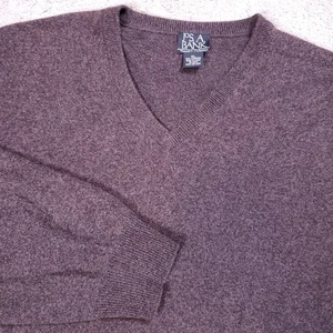 Jos A Bank Mens Cashmere Sweater Size XL Brown V-Neck Old Money Quiet Luxury - Picture 1 of 8