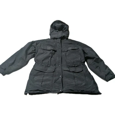 Vintage LL Bean Coat Mens Med Down Black Maine Warden Parka Gore Tex Winter - Image 1 of 4